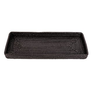 Artifacts Trading Company Rattan Rectangular Vanity Tray White Wash